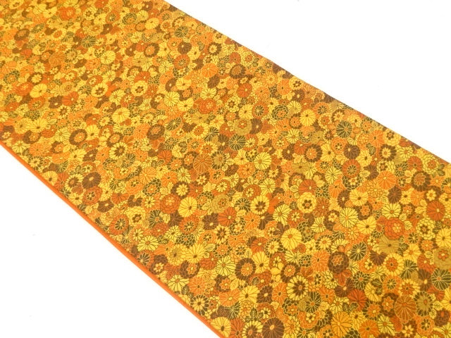 萬葉製　菊尽くし模様織り出し　全通袋帯